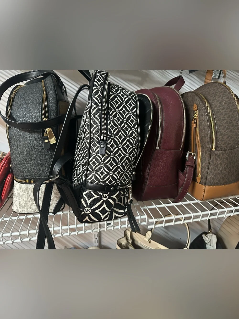 Deal of 4 pc Michael Kors signature Geometric Logo Backpack